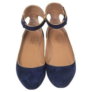 Aquazzara Blue Suede Lucky Star Ballerina Shoes